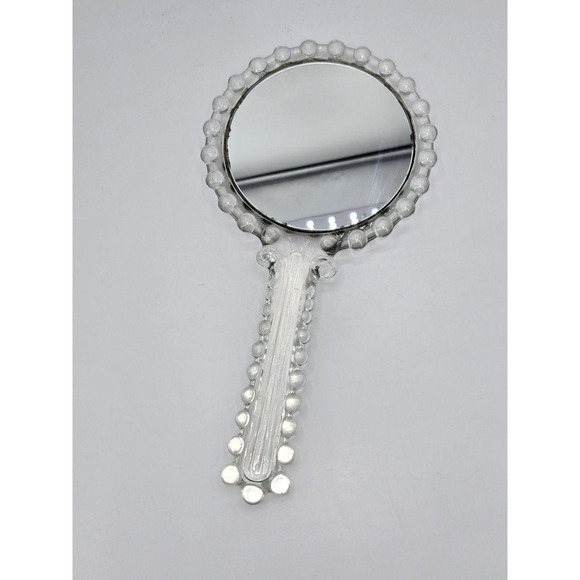 Vintage Glass Handheld Vanity Mirror - Picture 1 of 6